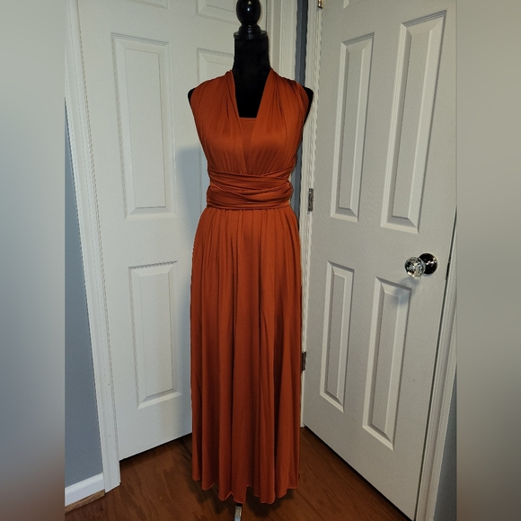 open lace back dress Terracotta Burnt Orange Infinity Dress Multiway Bridesmaid Dress main image 1